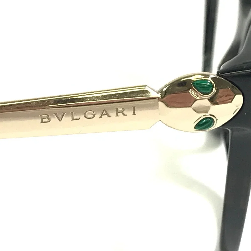 Bvlgari Eyeglasses Frames 4142-K-B 5412 Black Clear Snake Gold Plated 51-17-140
